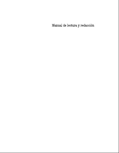 MANUAL DE LECTURA Y REDACCIÓN