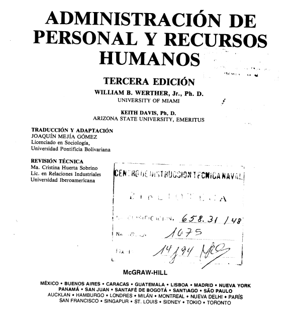 ADMINISTRACIÓN DE PERSONAL Y RECURSOS HUMANOS