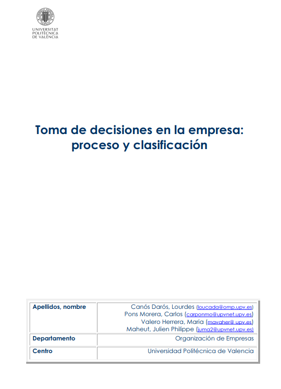Toma de decisiones en la empresa: proceso y clasificación