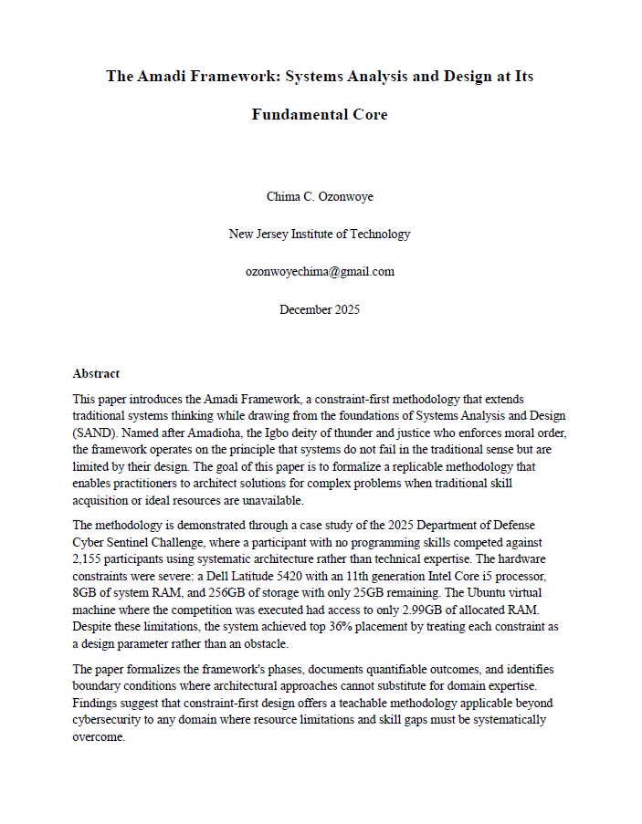 THE AMADI FRAMEWORK_SYSTEMS ANALYSIS AND DESIGN AT ITS FUNDAMENTAL CORE