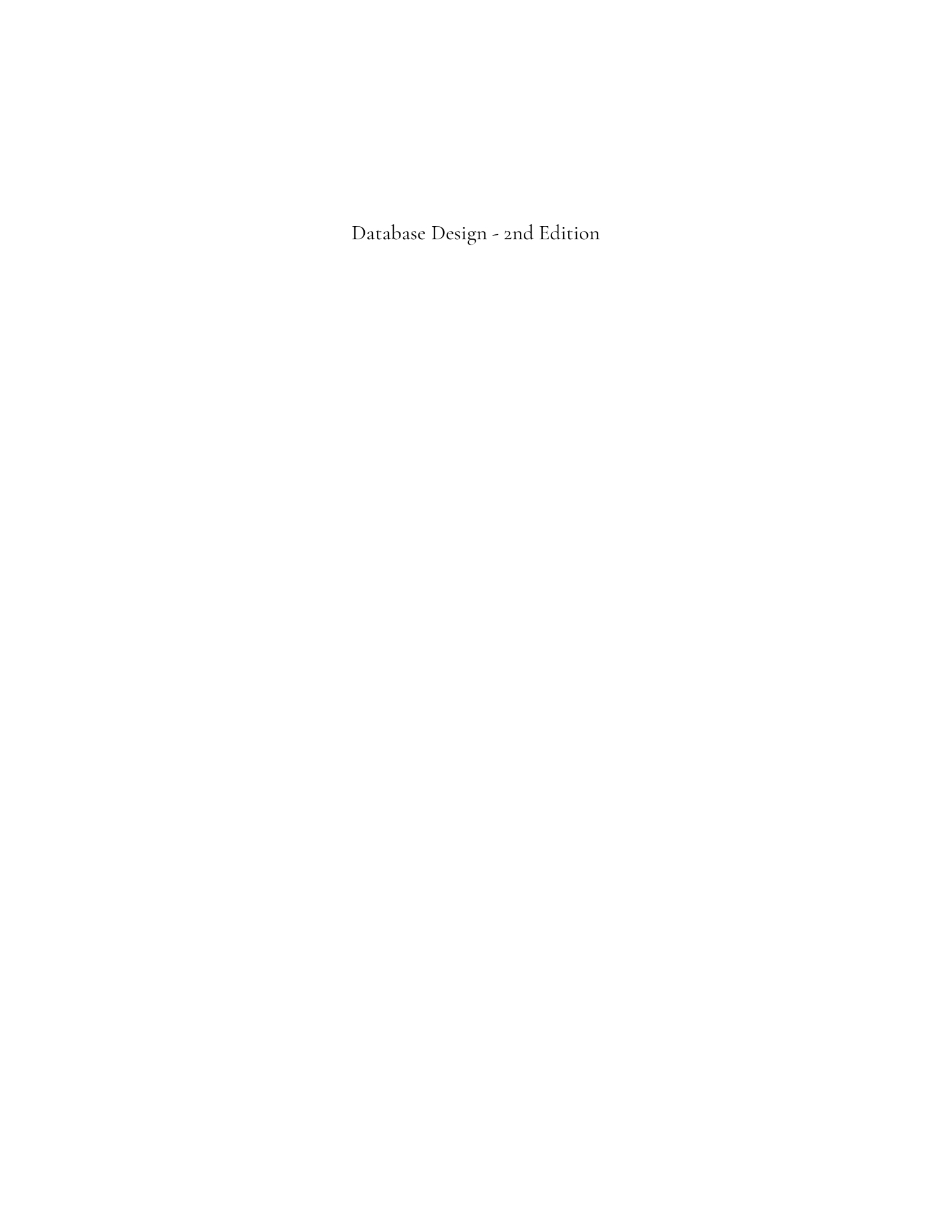  Database Design – 2nd Edition